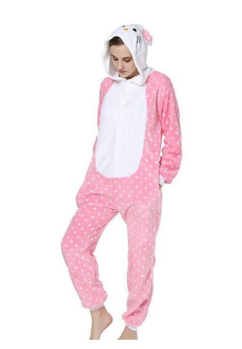 Combinaison Pyjama Hello Kitty pour Adulte : Femme / Fille| Grenouillère  Kigurumi Hello Kitty pas cher